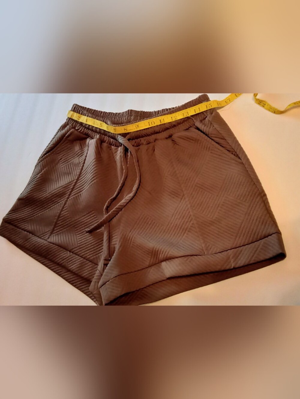 Zenana Outfitters Womens High Waist Shorts - Brown